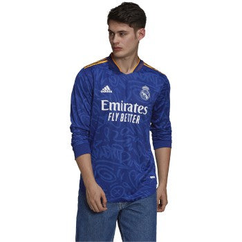 adidas Real Madrid 21/22 Long Sleeve Home Jersey - White, Men's Soccer