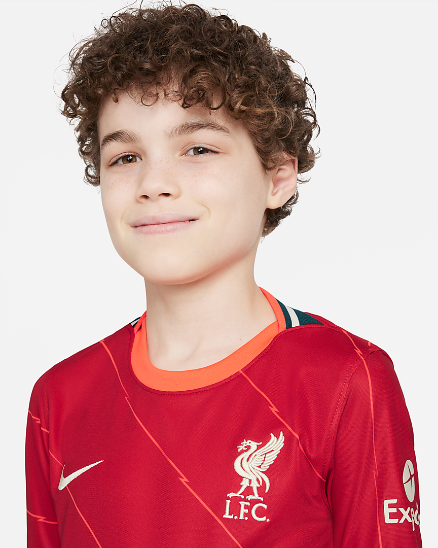 Liverpool FC 2021/22 Stadium Home Big Kids' Soccer Jersey.